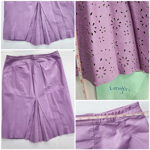 Leather Jacket Roaman’s Leather Lilac Eyelet Blazer & Box Pleated Maxi Skirt Set - Picture 15 of 15